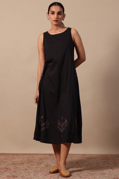 Solid Flared Pure Cotton Dress - Image 3